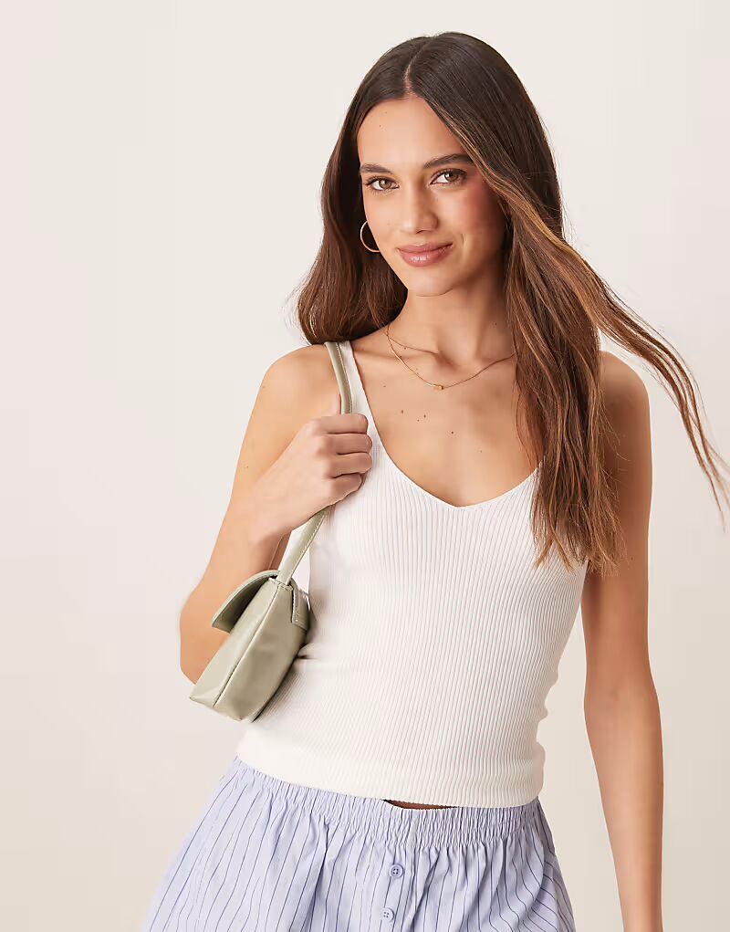 Топ Vila с V-образным вырезом, трикотажный, белый
Топ Vila с V-образным вырезом, трикотажный, белый