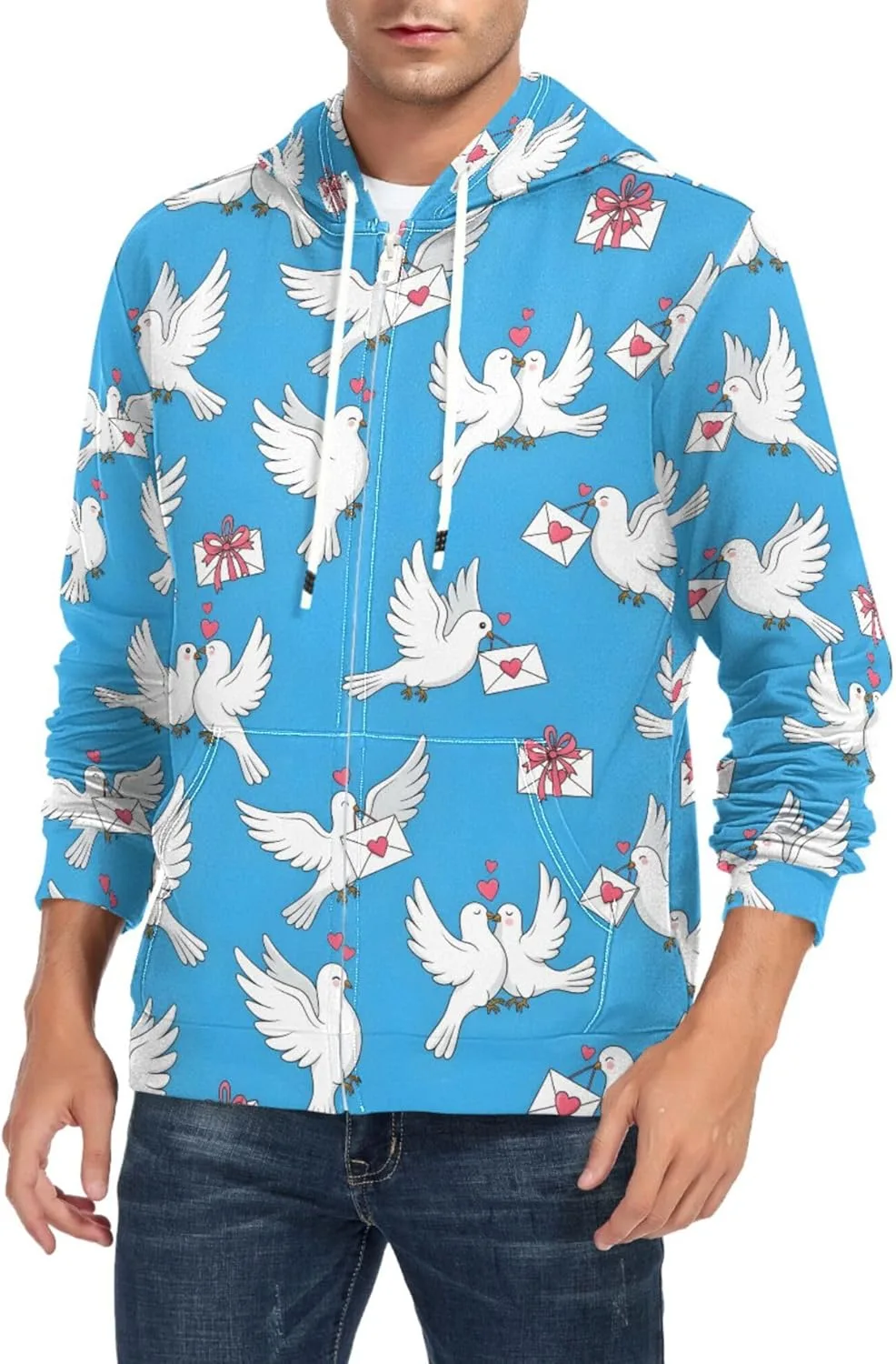 Мужская толстовка с полной молнией White Doves Carrying Love Letters, с длинным рукавом и карманом CUPADA
Мужская толстовка с полной молнией White Doves Carrying Love Letters, с длинным рукавом и карманом CUPADA