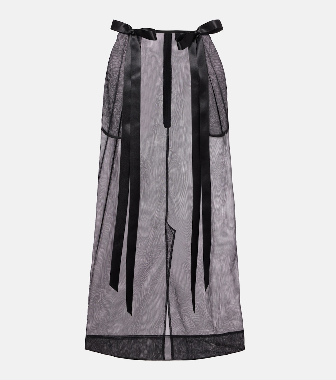 Юбка миди из прозрачного тюля с бантом Simone Rocha, черный
Юбка миди из прозрачного тюля с бантом Simone Rocha, черный