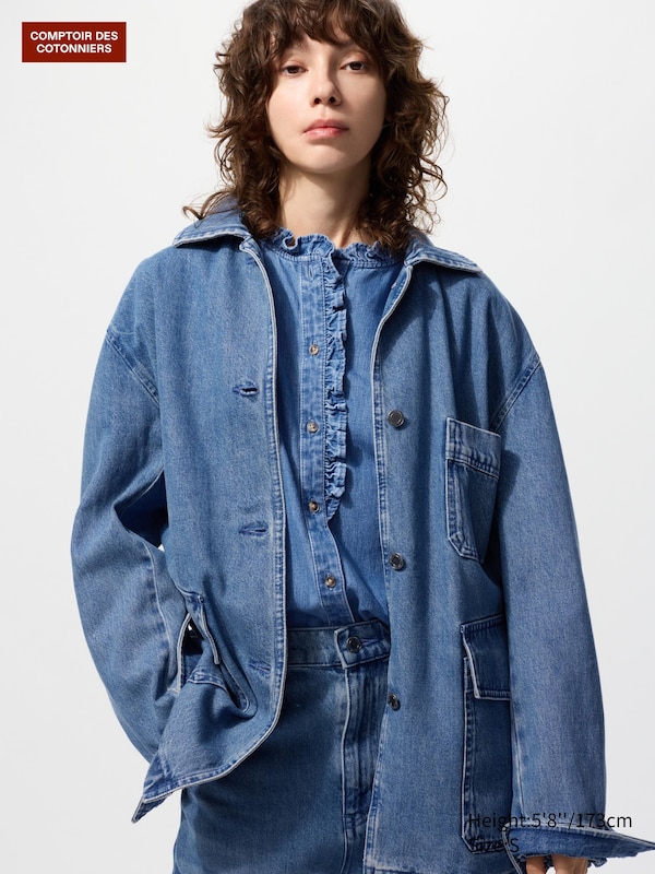 Хлопковая джинсовая куртка оверсайз Uniqlo, 67 blue
Хлопковая джинсовая куртка оверсайз Uniqlo, 67 blue