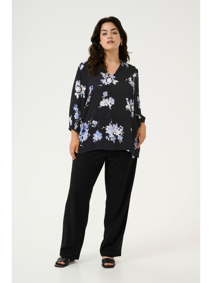 KAFFE curve Блузка с длинными рукавами KCedina, стандартный крой, черно-синий цветочный принт
KAFFE curve Блузка с длинными рукавами KCedina, стандартный крой, черно-синий цветочный принт