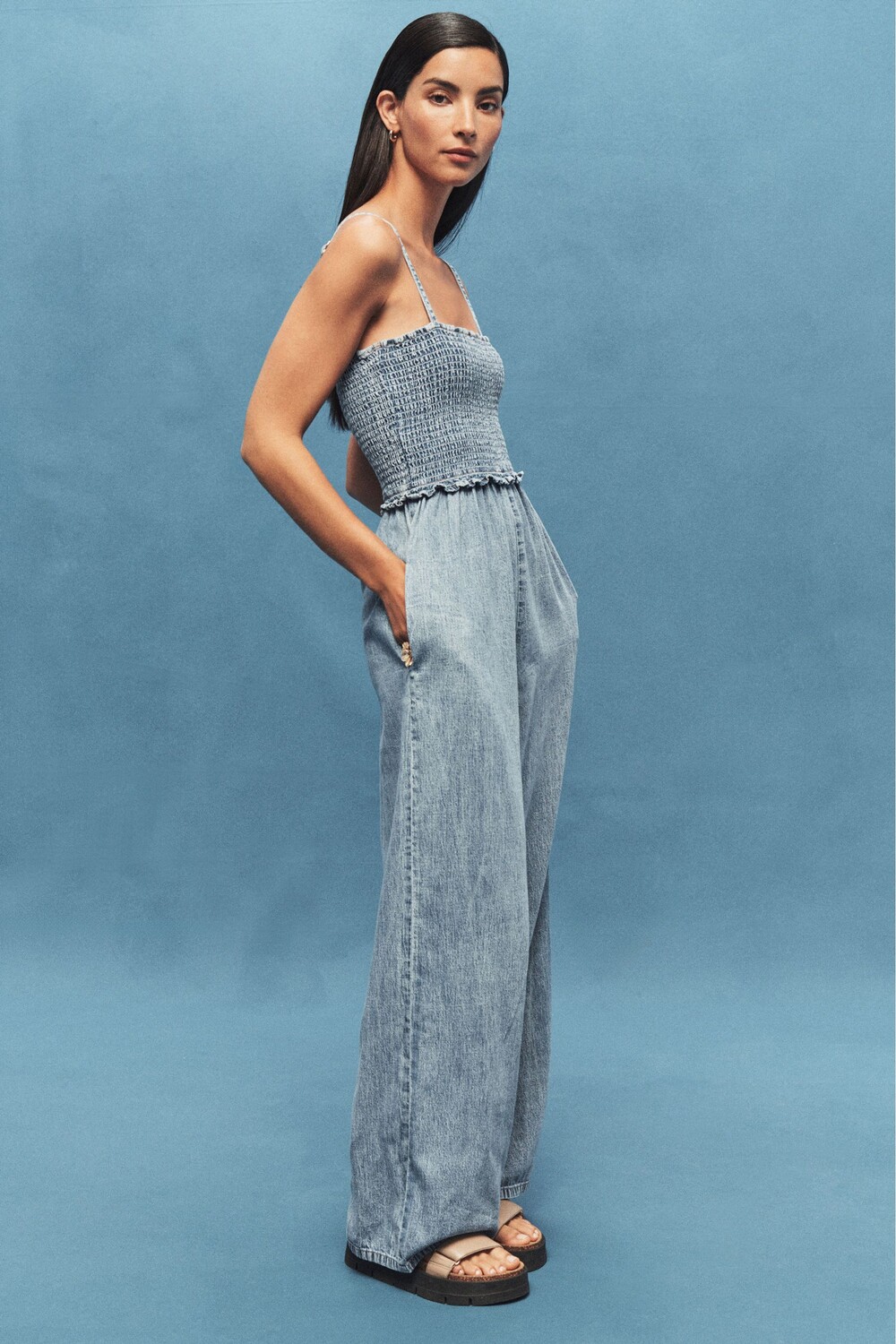 Комбинезон с рюшами и широкими штанинами Next, белый
Комбинезон с рюшами и широкими штанинами Next, белый