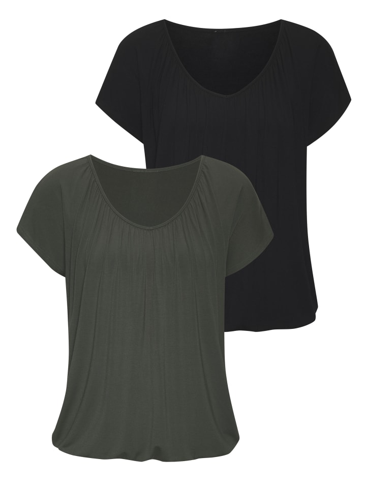 Футболка LASCANA, цвет graugrün, schwarz
Футболка LASCANA, цвет graugrün, schwarz