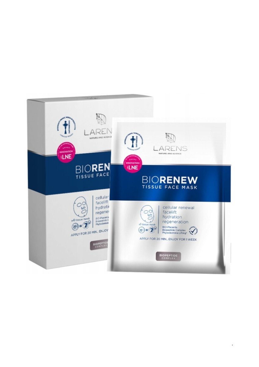 Larens, Biorenew Tissue Face Mask, тканевая маска, 1x25 г
Larens, Biorenew Tissue Face Mask, тканевая маска, 1x25 г