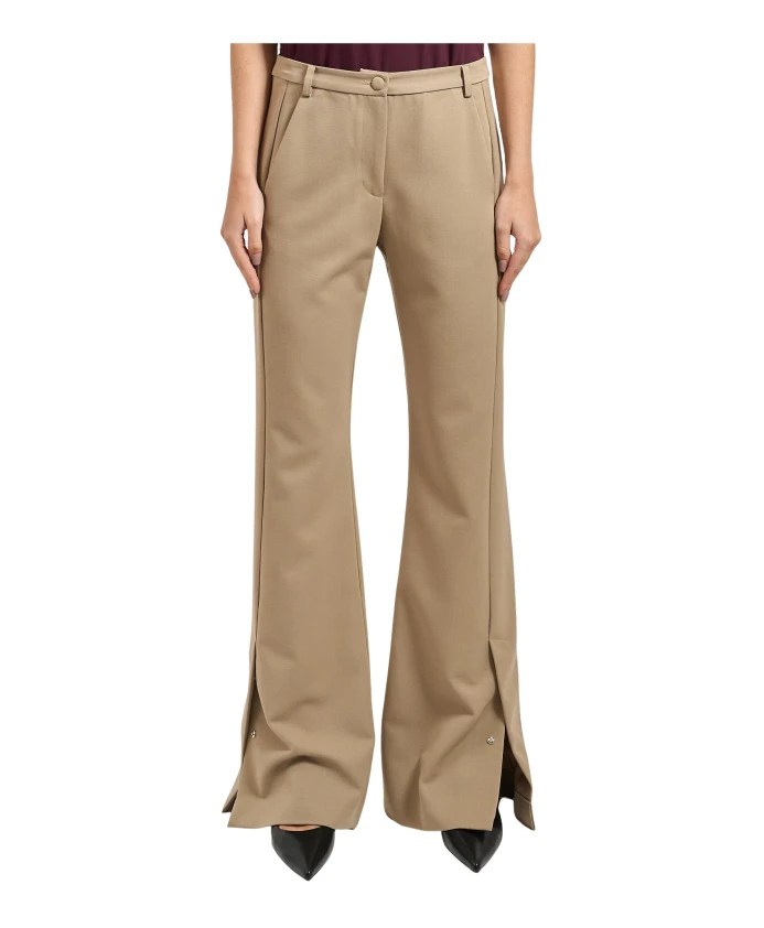 Бежевые расклешенные брюки из хлопчатобумажной габардины Patrizia Pepe, бежевый
Бежевые расклешенные брюки из хлопчатобумажной габардины Patrizia Pepe, бежевый