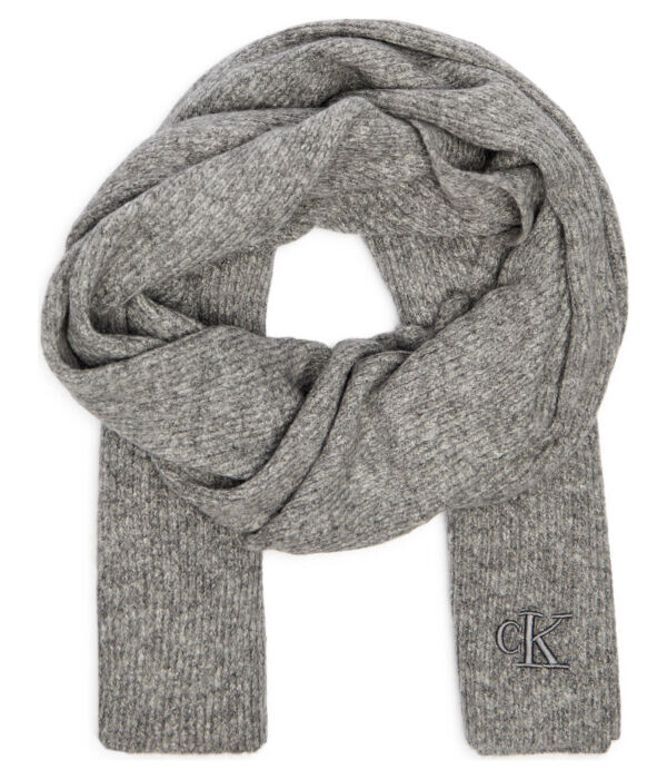 Шарф Calvin Klein Jeans вязаный с добавлением шерсти, серый
Шарф Calvin Klein Jeans вязаный с добавлением шерсти, серый