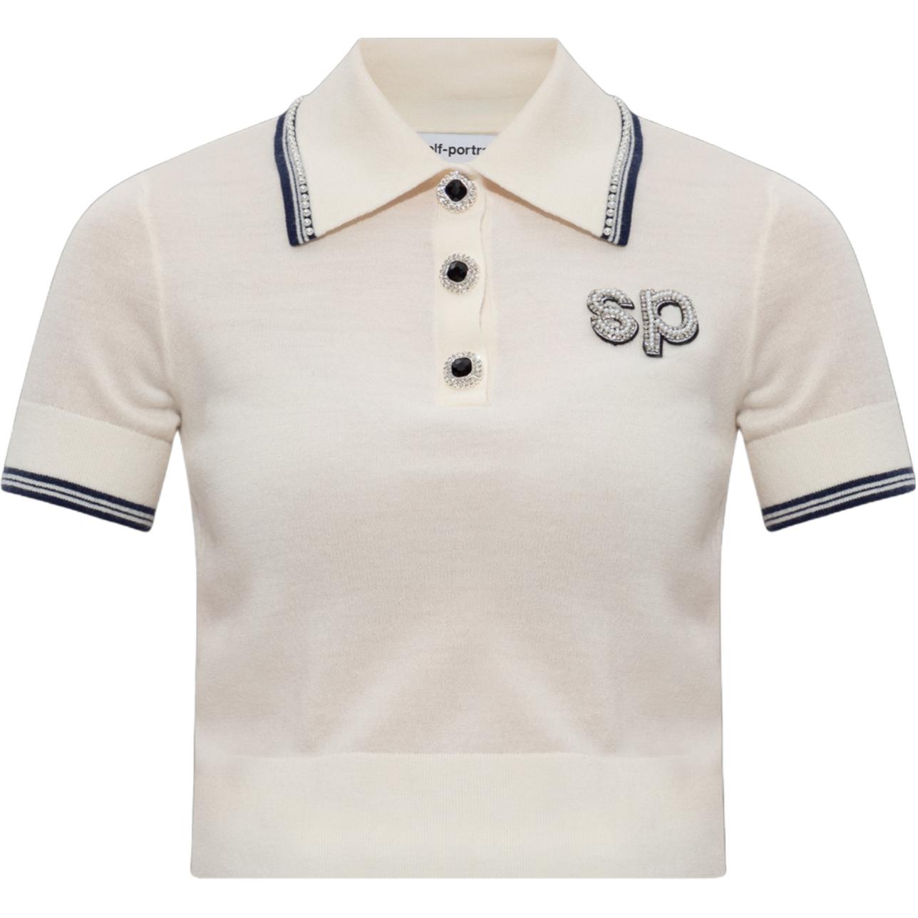 Поло с нашивкой Self portrait SP Self-portrait, кремовый
Поло с нашивкой Self portrait SP Self-portrait, кремовый