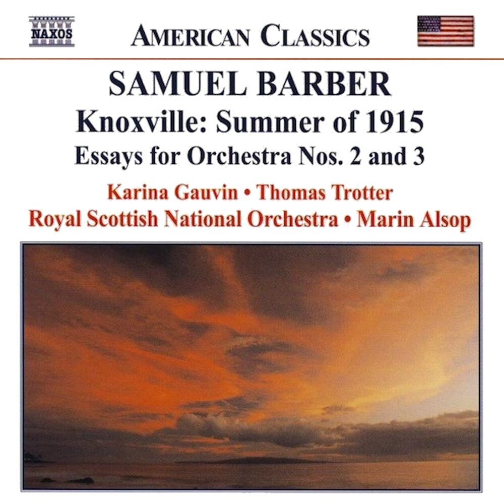 Диск CD Knoxville: Summer Of 1915 / Essays For Orchestra Nos. 2 And 3 - Samuel Barber
Диск CD Knoxville: Summer Of 1915 / Essays For Orchestra Nos. 2 And 3 - Samuel Barber