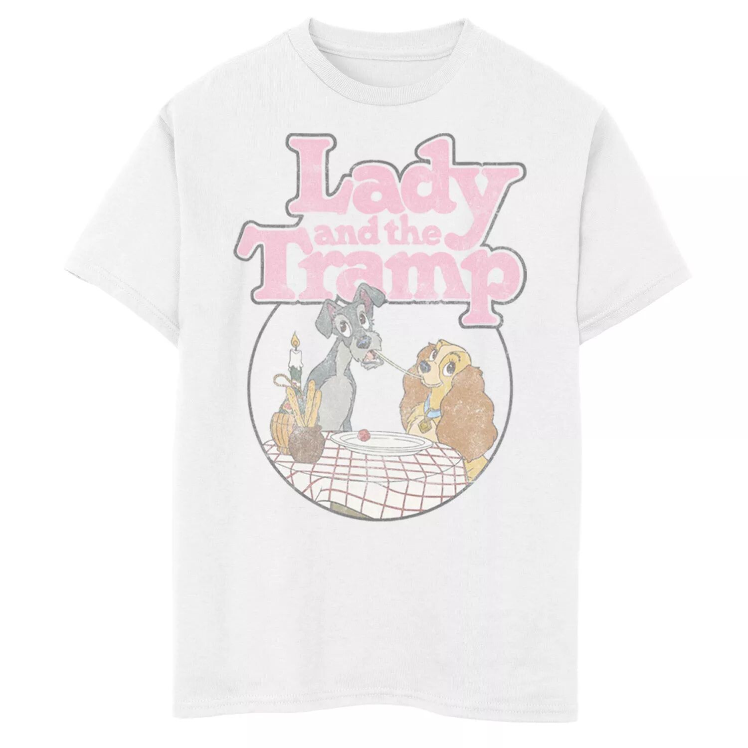 Футболка с изображением логотипа Disney's Lady and The Tramp Boys 8–20, настольная сцена и портрет Disney, белый
Футболка с изображением логотипа Disney's Lady and The Tramp Boys 8–20, настольная сцена и портрет Disney, белый