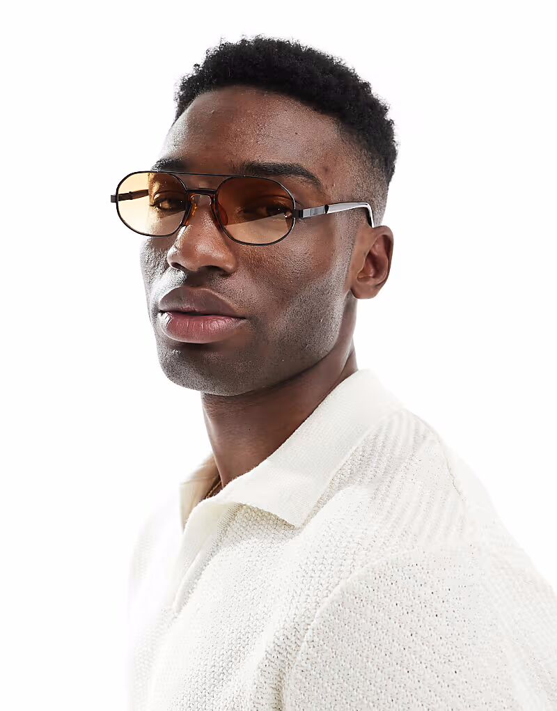 Солнцезащитные очки-авиаторы ASOS DESIGN Festival из черного металла с янтарными линзами
Солнцезащитные очки-авиаторы ASOS DESIGN Festival из черного металла с янтарными линзами