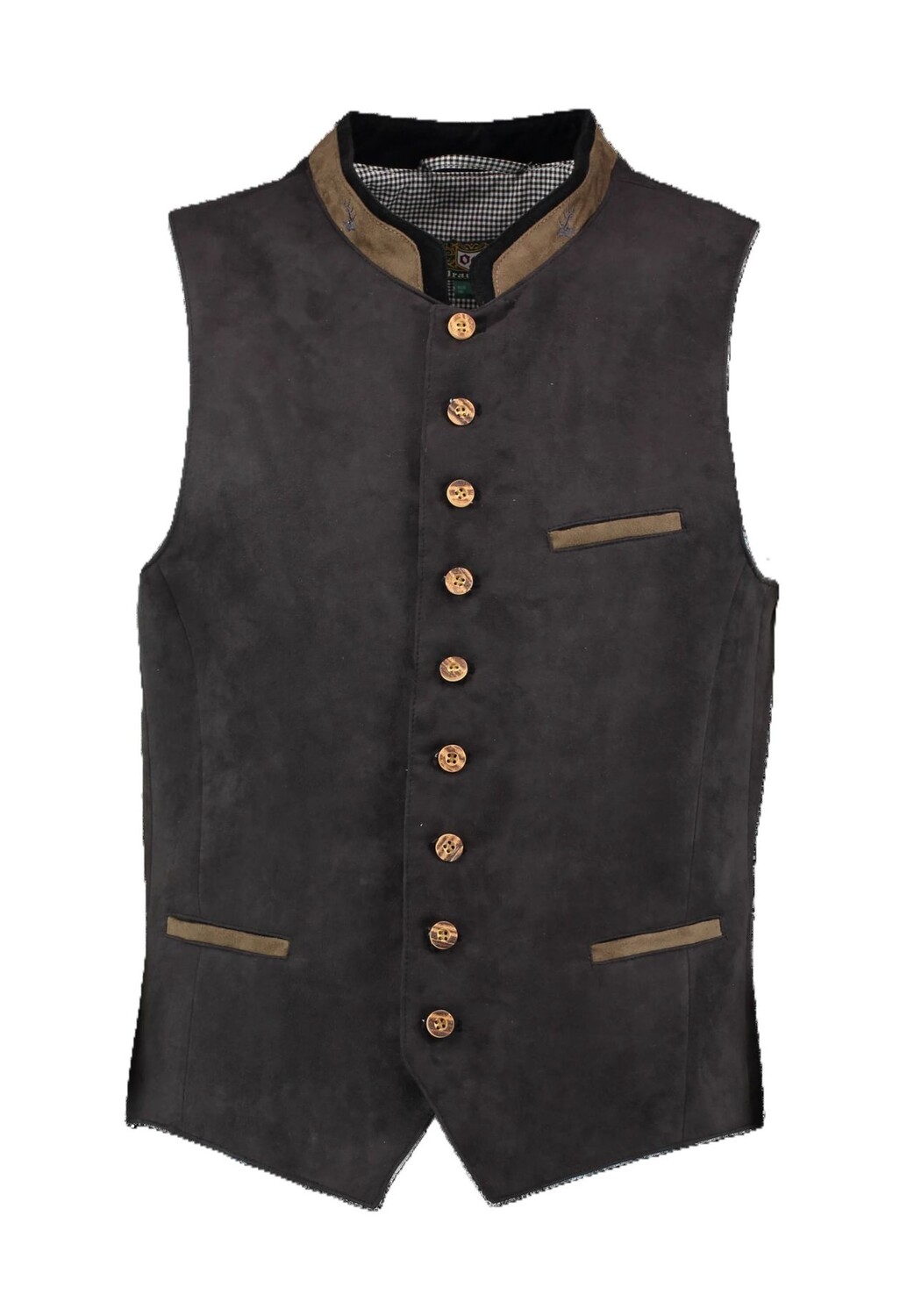 Жилет традиционный, воротник стойка, планка на пуговицах, мужской OS Trachten, антарцитовый
Жилет традиционный, воротник стойка, планка на пуговицах, мужской OS Trachten, антарцитовый