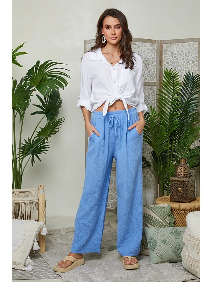 Тканевые брюки Le Monde du Lin, голубой
Тканевые брюки Le Monde du Lin, голубой