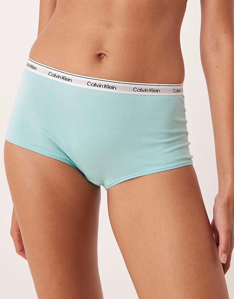 Трусики-шорты Calvin Klein Modern Logo мятно-синего цвета
Трусики-шорты Calvin Klein Modern Logo мятно-синего цвета