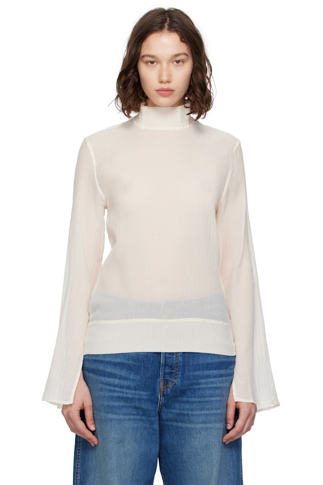 Блуза с разрезом на рукаве Toteme, экрю
Блуза с разрезом на рукаве Toteme, экрю