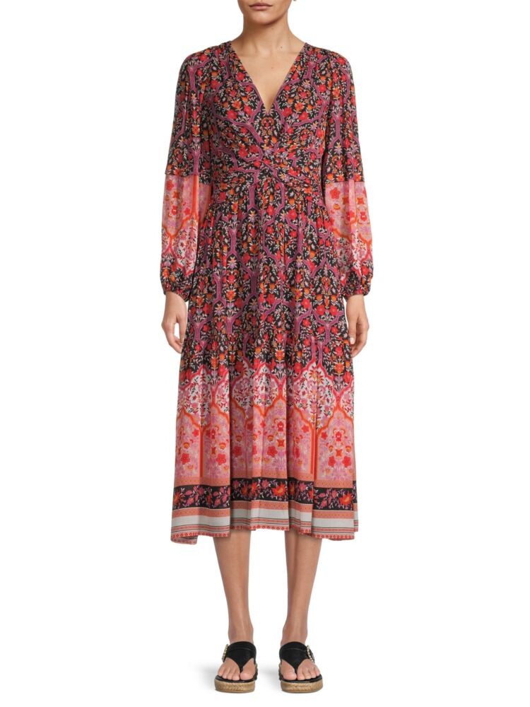 Многоярусное платье миди с цветочным принтом Skye Kobi Halperin, цвет Black Multi 
Многоярусное платье миди с цветочным принтом Skye Kobi Halperin, цвет Black Multi