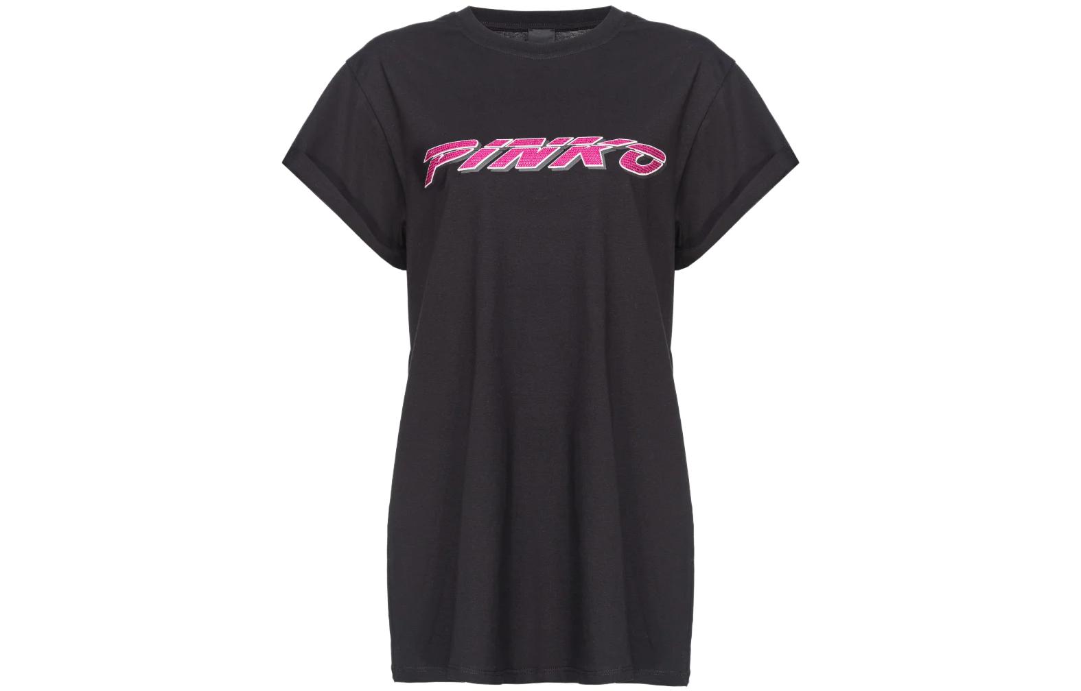 Футболка из хлопка с логотипом PINKO, черная
Футболка из хлопка с логотипом PINKO, черная