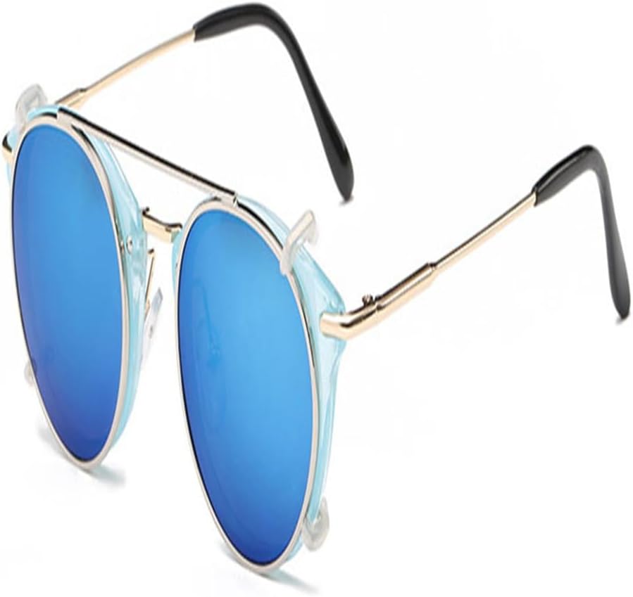 Ретро женские солнцезащитные очки в стиле стимпанк с откидными линзами и съемными линзами, модные мужские круглые панк-очки с защитой от УФ-излучения UV400 KTUCN, Blue Blue
Ретро женские солнцезащитные очки в стиле стимпанк с откидными линзами и съемными линзами, модные мужские круглые панк-очки с защитой от УФ-излучения UV400 KTUCN, Blue Blue