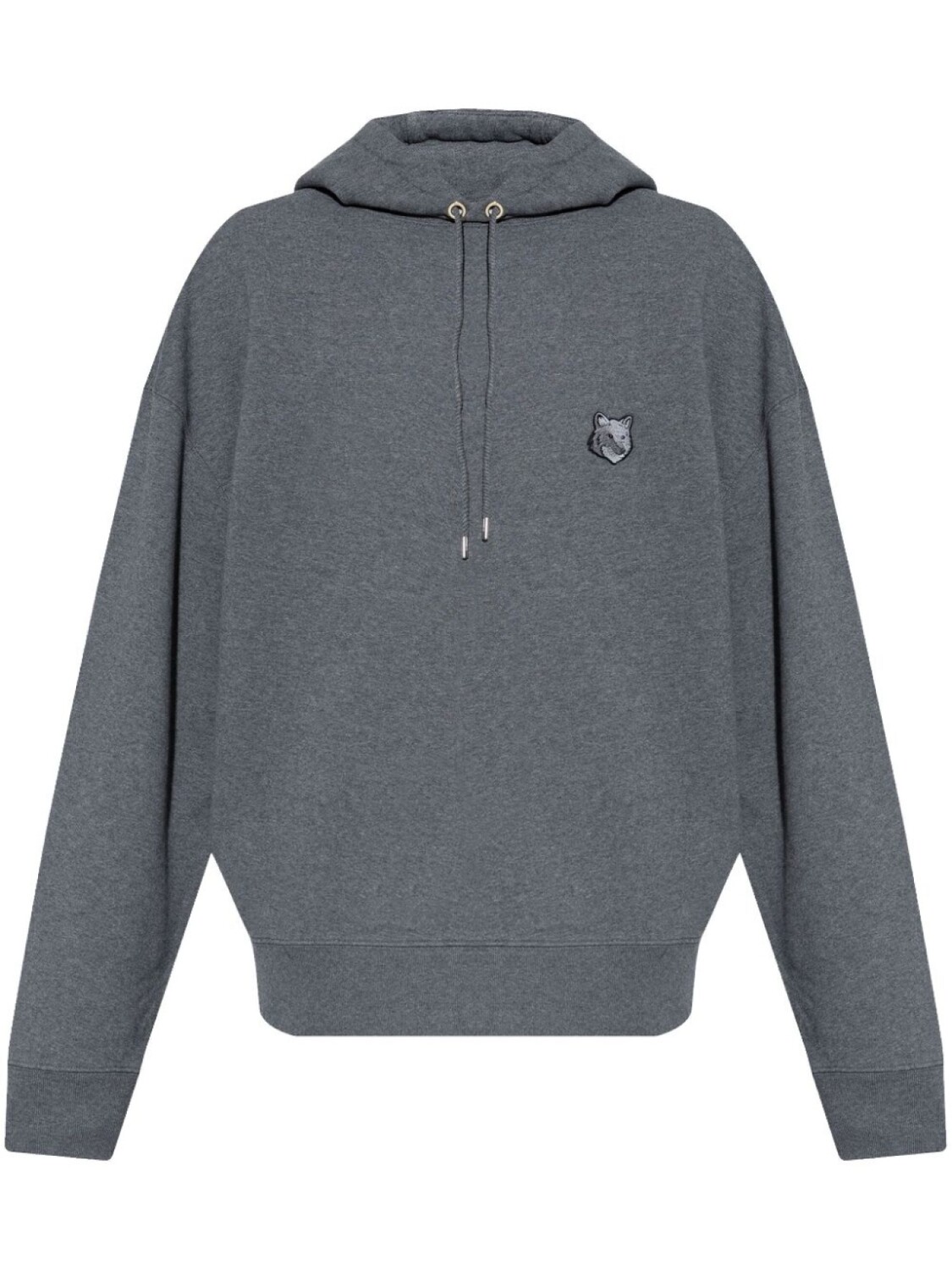 Maison Kitsuné толстовка большого размера с нашивкой «Голова лисы», серый 
Maison Kitsuné толстовка большого размера с нашивкой «Голова лисы», серый