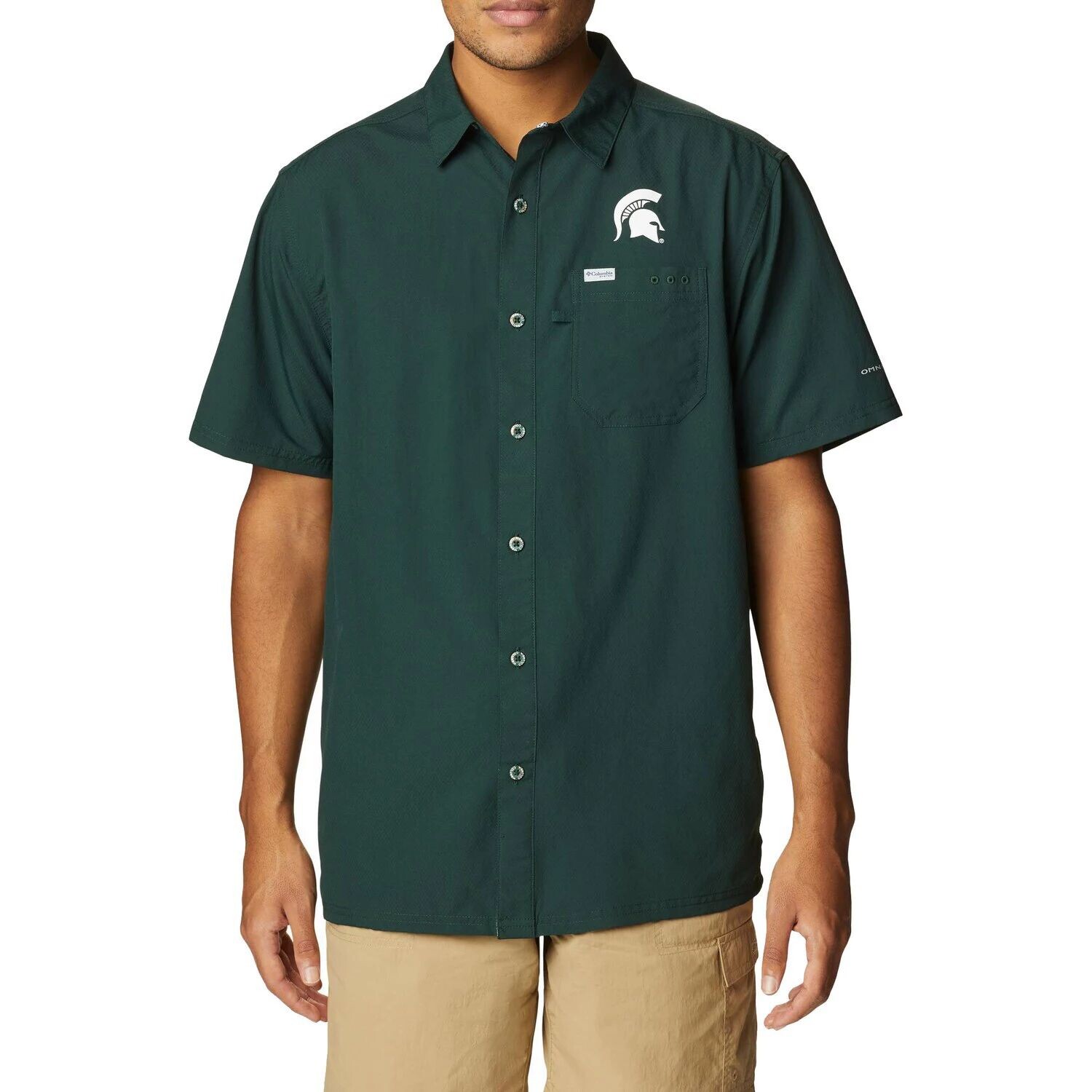 Мужская рубашка на пуговицах Columbia PFG Green Michigan State Spartans Slack Tide Camp
Мужская рубашка на пуговицах Columbia PFG Green Michigan State Spartans Slack Tide Camp