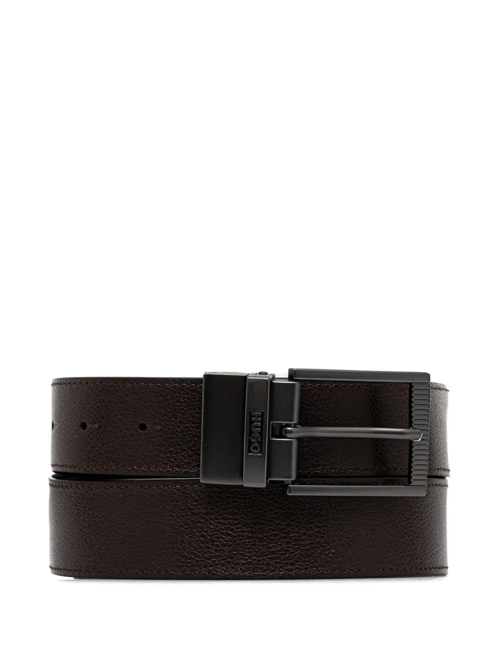 Двусторонний кожаный ремень HUGO, черный 
Двусторонний кожаный ремень HUGO, черный