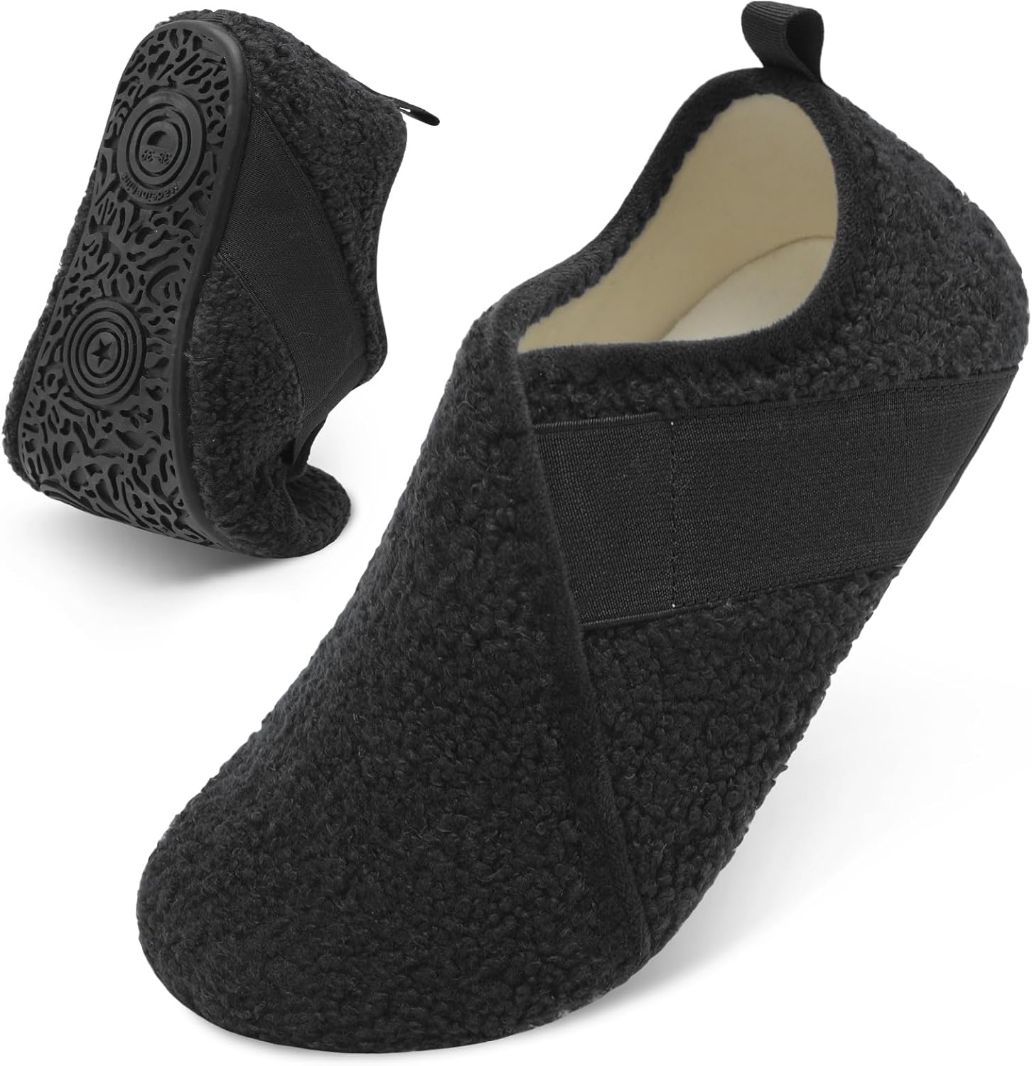 Домашние тапочки Besroad для женщин и мужчин, удобные тапочки-носки с меховой отделкой, мягкой резиновой подошвой для дома, спальни, путешествий и йоги, черный
Домашние тапочки Besroad для женщин и мужчин, удобные тапочки-носки с меховой отделкой, мягкой резиновой подошвой для дома, спальни, путешествий и йоги, черный