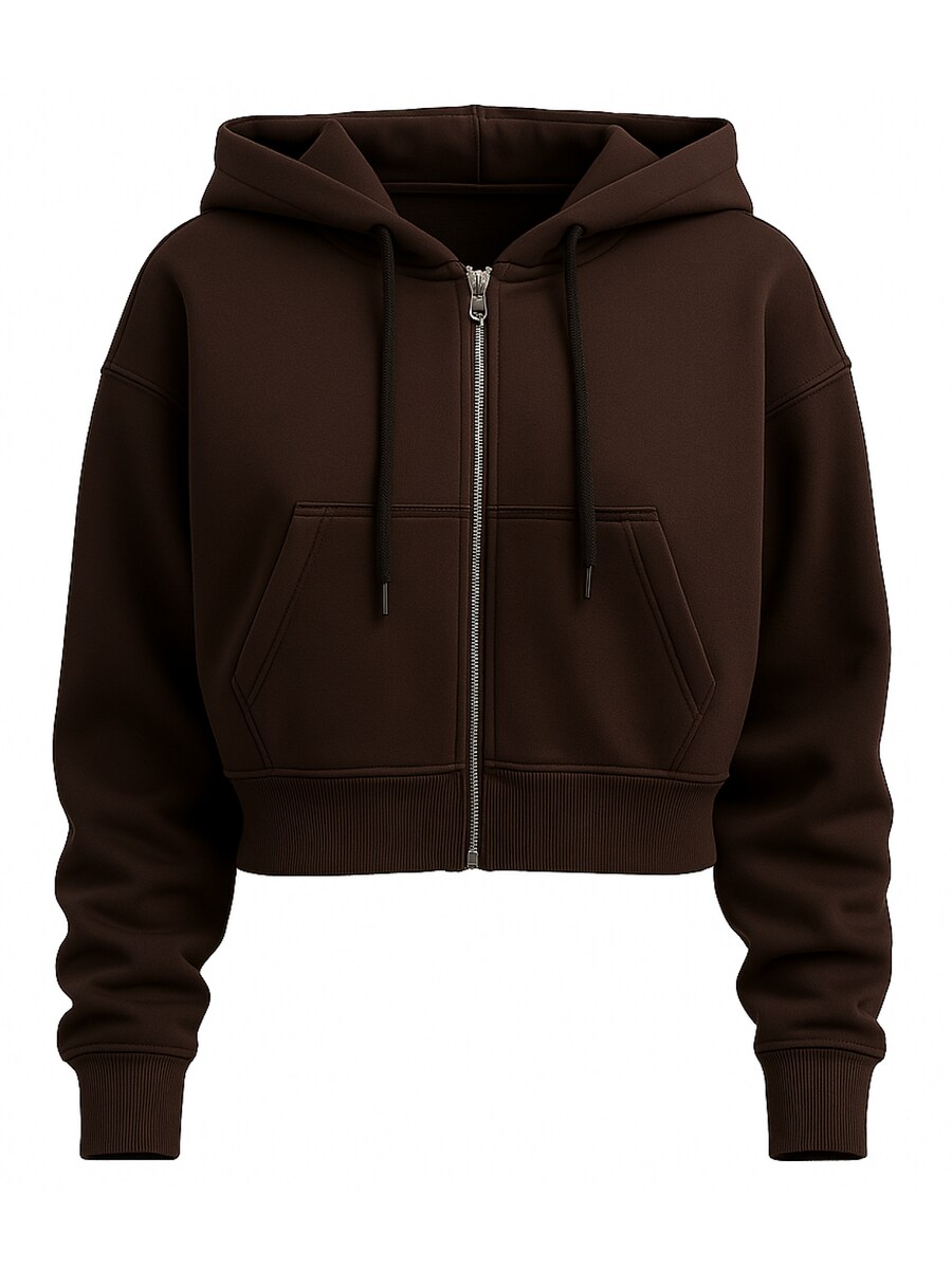 Толстовка с капюшоном на молнии Justever, темно-коричневый 
Толстовка с капюшоном на молнии Justever, темно-коричневый