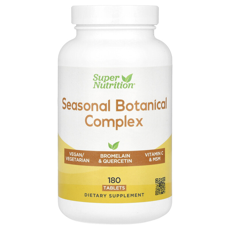 Super Nutrition, Seasonal Botanical Complex, 180 Tablets
Super Nutrition, Seasonal Botanical Complex, 180 Tablets