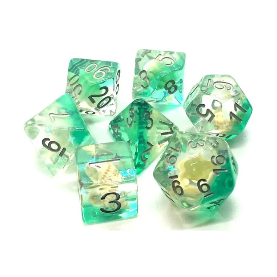 Набор Poly Set Beach Party цвета морской волны с серебром (7), Acrylic-Resin Dice - Infused
Набор Poly Set Beach Party цвета морской волны с серебром (7), Acrylic-Resin Dice - Infused