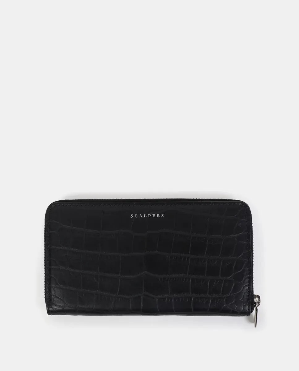 Женский кошелек из кожи крокодила черного цвета Scalpers
Женский кошелек из кожи крокодила черного цвета Scalpers