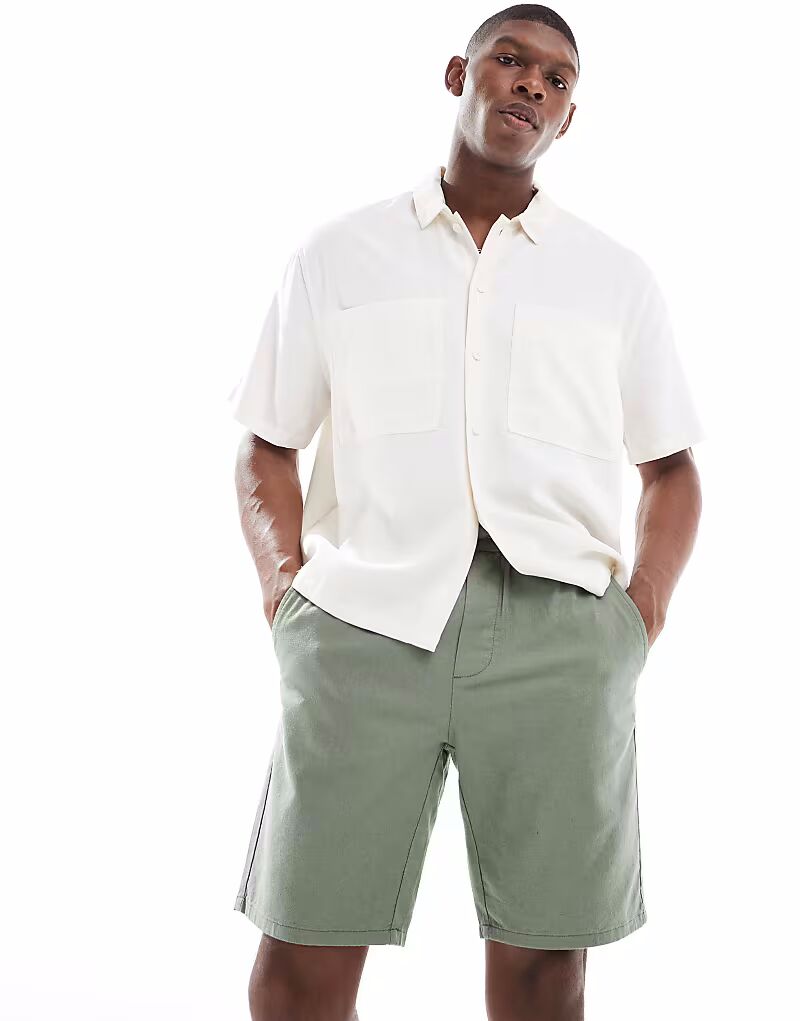 ONLY & SONS шорты из льняной смеси с завязками на талии темно-шалфейного цвета
ONLY & SONS шорты из льняной смеси с завязками на талии темно-шалфейного цвета