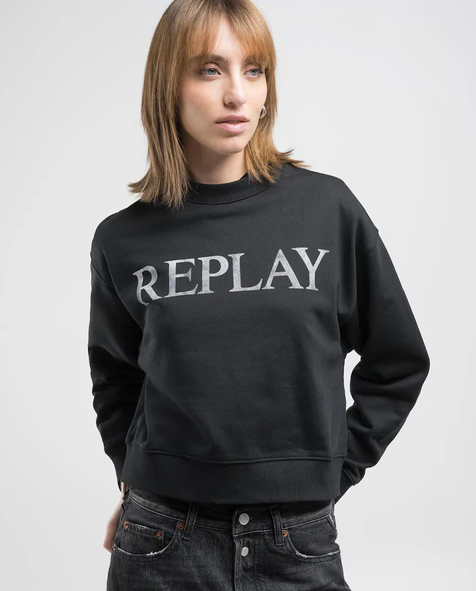 Женская толстовка с круглым вырезом и логотипом Replay, черный
Женская толстовка с круглым вырезом и логотипом Replay, черный
