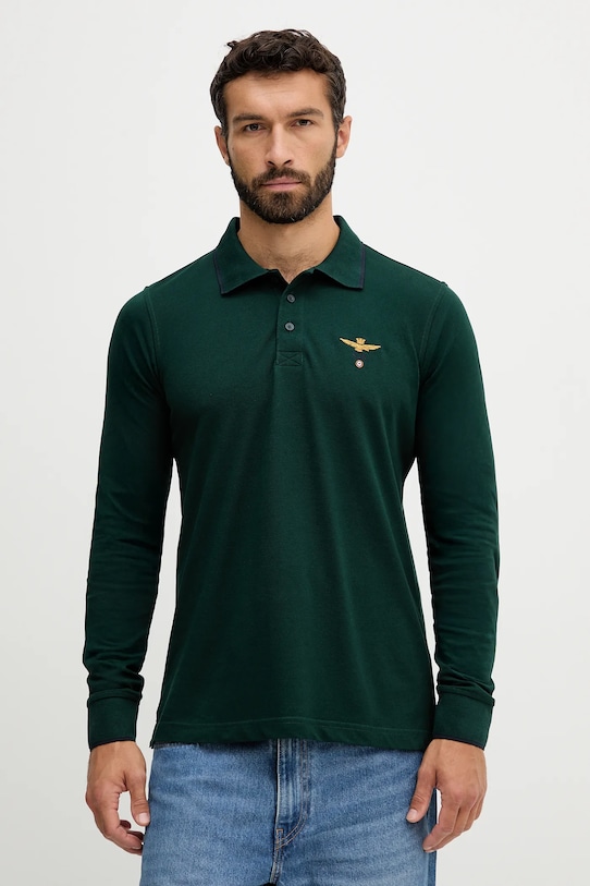Хлопковый лонгслив Aeronautica Militare, зеленый
Хлопковый лонгслив Aeronautica Militare, зеленый