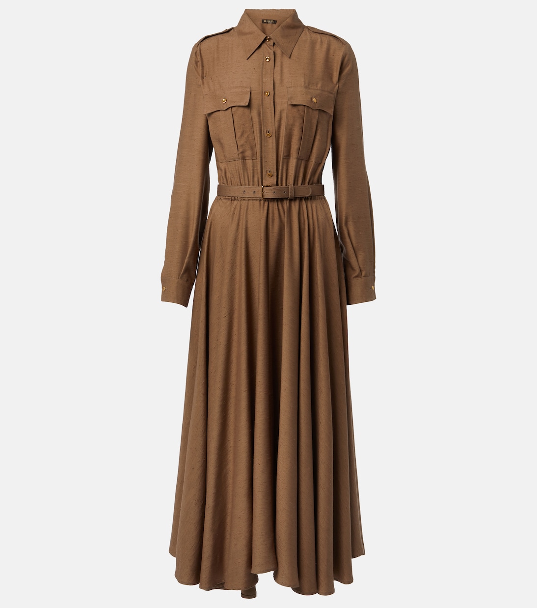 Асимметричное шелковое платье-рубашка Lela Loro Piana, Cafe Au Lait
Асимметричное шелковое платье-рубашка Lela Loro Piana, Cafe Au Lait