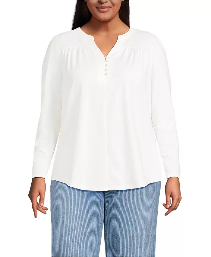 Женская туника больших размеров с длинным рукавом из лёгкого джерси с вырезом Lands' End, слоновая кость/кремовый
Женская туника больших размеров с длинным рукавом из лёгкого джерси с вырезом Lands' End, слоновая кость/кремовый