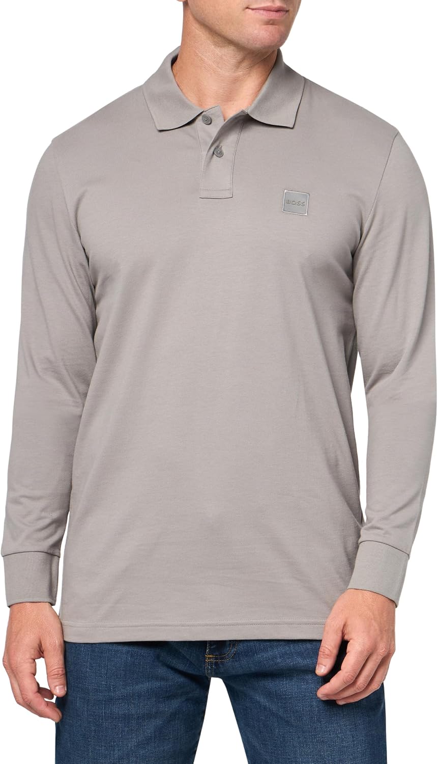 BOSS Мужская поло с длинным рукавом Slim Fit с квадратным логотипом, High Rise Grey, Серый, BOSS Мужская поло с длинным рукавом Slim Fit с квадратным логотипом, High Rise Grey
BOSS Мужская поло с длинным рукавом Slim Fit с квадратным логотипом, High Rise Grey, Серый, BOSS Мужская поло с длинным рукавом Slim Fit с квадратным логотипом, High Rise Grey