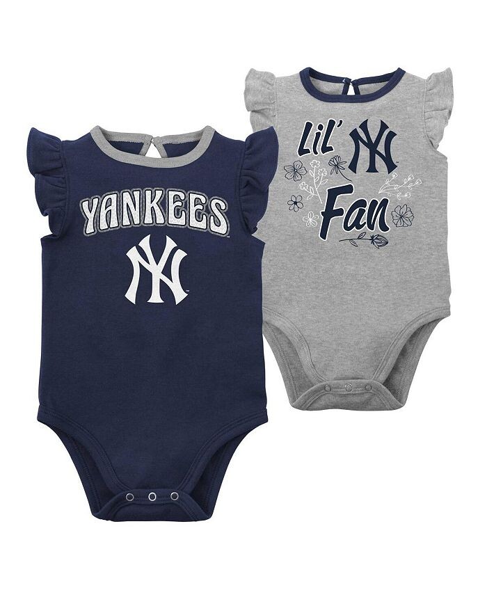 Набор из двух боди New York Yankees Little Fan для мальчиков и девочек темно-синего цвета, цвета Хизер Грей Outerstuff, синий 
Набор из двух боди New York Yankees Little Fan для мальчиков и девочек темно-синего цвета, цвета Хизер Грей Outerstuff, синий