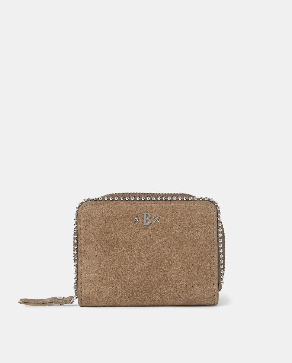 Женский кошелек из кожи с шариками темно-бежевого цвета Brownie, темно-коричневый 
Женский кошелек из кожи с шариками темно-бежевого цвета Brownie, темно-коричневый
