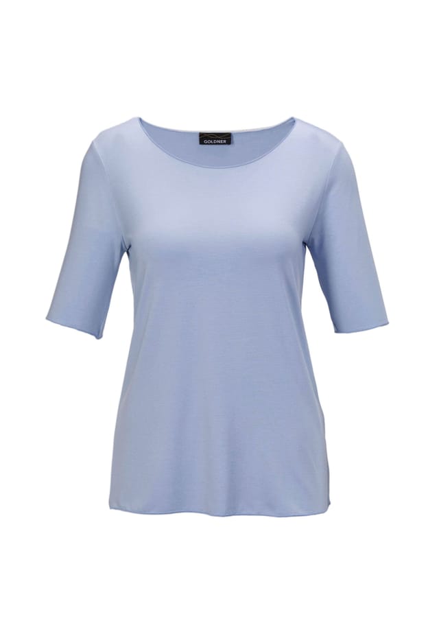 Короткий размер: универсальная рубашка с коротким рукавом и тональным декоративным краем. Goldner, голубой
Короткий размер: универсальная рубашка с коротким рукавом и тональным декоративным краем. Goldner, голубой