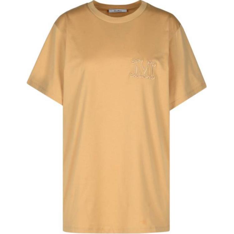 Монограмма вышитая хлопковая футболка MaxMara, имбирно-желтый
Монограмма вышитая хлопковая футболка MaxMara, имбирно-желтый