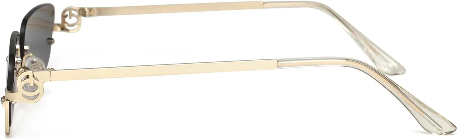 Солнцезащитные очки KENBO Retro Y2k для женщин, модные узкие золотистые полуободковые солнцезащитные очки 90-х годов, Rectangular Gold Frame - Black Lens
Солнцезащитные очки KENBO Retro Y2k для женщин, модные узкие золотистые полуободковые солнцезащитные очки 90-х годов, Rectangular Gold Frame - Black Lens