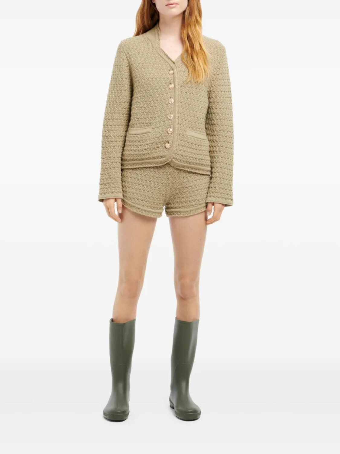 Barrie кашемировый кардиган, зеленый
Barrie кашемировый кардиган, зеленый