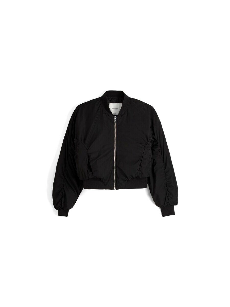 Всесезонная куртка Bershka Between-Season Jacket, черный 
Всесезонная куртка Bershka Between-Season Jacket, черный