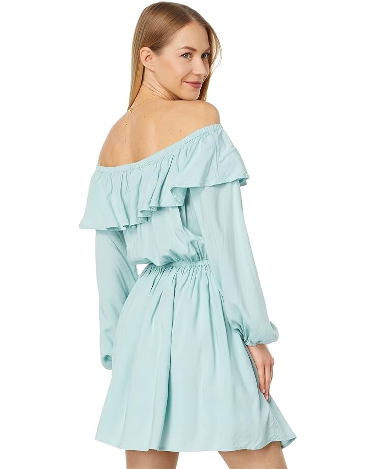 Платье Wrangler Ruffle Off Shoulder Dress, цвет Light Teal 
Платье Wrangler Ruffle Off Shoulder Dress, цвет Light Teal