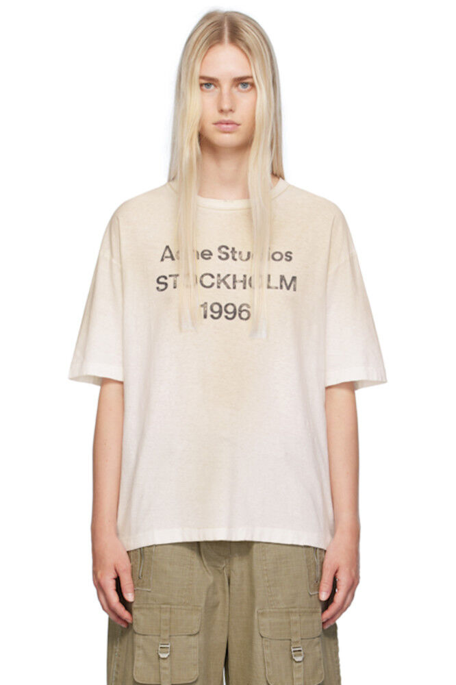 Футболка с принтом цвета «Off-White» Acne Studios
Футболка с принтом цвета «Off-White» Acne Studios