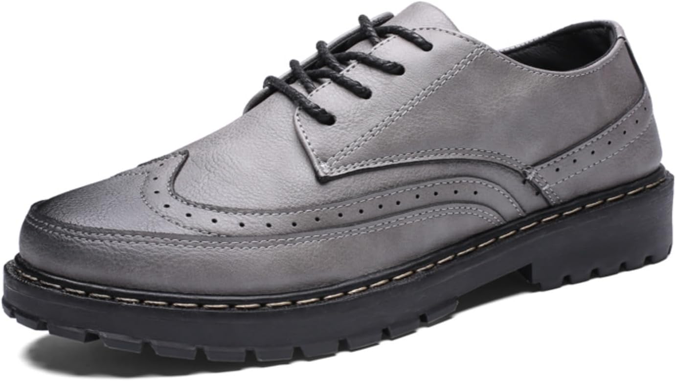 Классические мужские туфли броги с крыльями, из натуральной кожи, на шнуровке, с толстой подошвой, идеально подходят для официальных и повседневных мероприятий Aokisx, серый
Классические мужские туфли броги с крыльями, из натуральной кожи, на шнуровке, с толстой подошвой, идеально подходят для официальных и повседневных мероприятий Aokisx, серый