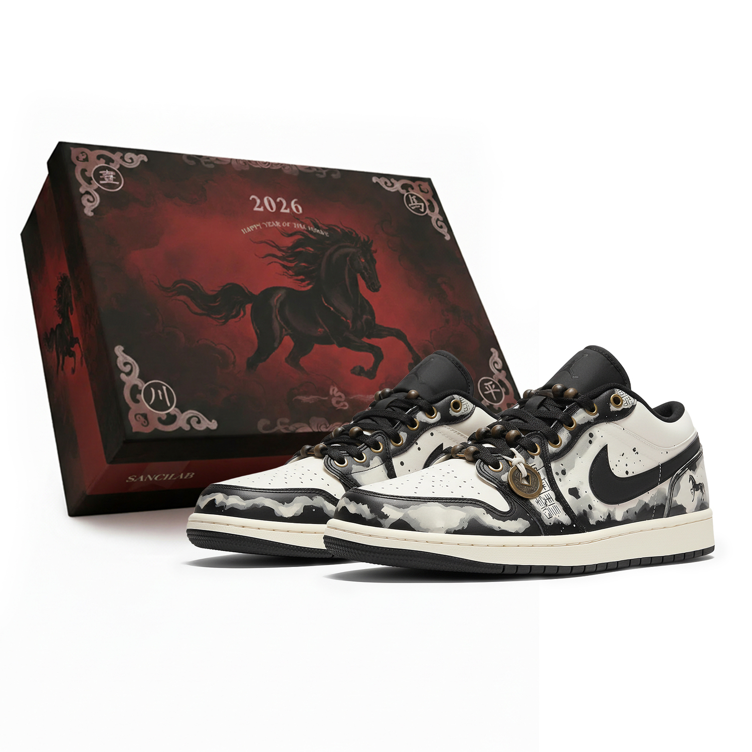 Air 1 Low Three Times Laboratory, год Лошади, Ink Horse Flowing Cloud устойчивый к истиранию низкий верх Jordan, черный
Air 1 Low Three Times Laboratory, год Лошади, Ink Horse Flowing Cloud устойчивый к истиранию низкий верх Jordan, черный