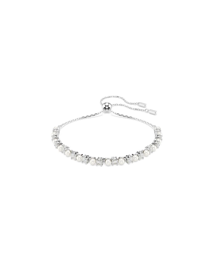 Браслет из матричного материала с кристаллами жемчужин, круглой огранки, белого цвета, с родиевым покрытием Swarovski, Silver
Браслет из матричного материала с кристаллами жемчужин, круглой огранки, белого цвета, с родиевым покрытием Swarovski, Silver
