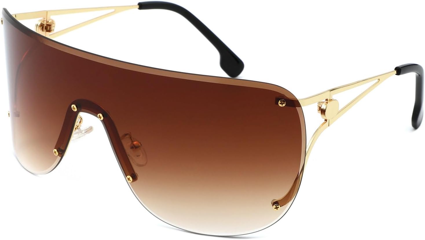 Женские солнцезащитные очки большого размера без оправы с металлическим каркасом, интегрированной защитой от ветра, модный дизайн в стиле Y2k, роскошные очки-пилот, защита от ультрафиолета UV400 mincl, Brown
Женские солнцезащитные очки большого размера без оправы с металлическим каркасом, интегрированной защитой от ветра, модный дизайн в стиле Y2k, роскошные очки-пилот, защита от ультрафиолета UV400 mincl, Brown