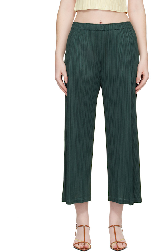 Pleats Please Issey Miyake Зеленые брюки декабрьских цветов, ежемесячные цвета
Pleats Please Issey Miyake Зеленые брюки декабрьских цветов, ежемесячные цвета