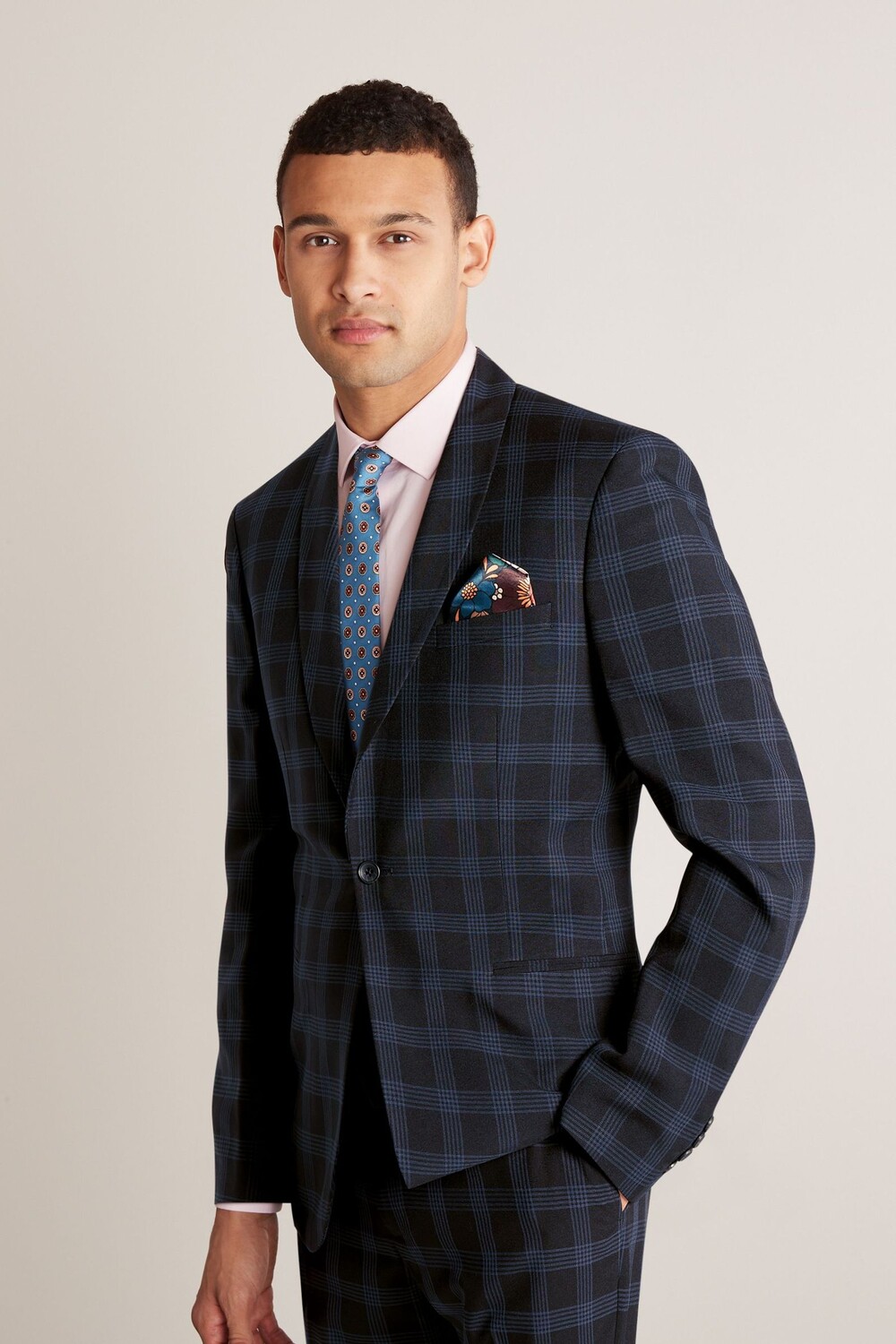 Пиджак в клетку Motion Flex Next, синий 
Пиджак в клетку Motion Flex Next, синий